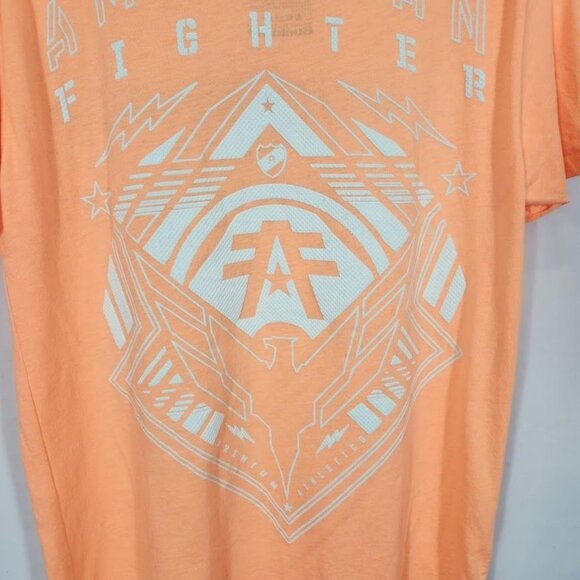 American Fighter Wardell T-Shirt in Neon Light Orange - Size Medium - Picture 6 of 10